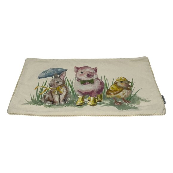 Home & Garden Decorative Pillow Cover Case With Bunny Pig Duck Rain Spring - Picture 2 of 16